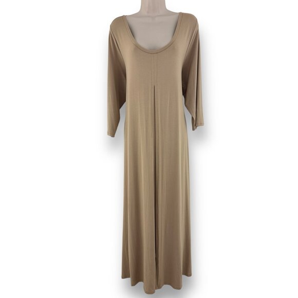 Size 18/20 2X BEIGE KNIT DOUBLE LAYERED DRESS Fall Winter Wedding PLUS‎ SIZE - Picture 1 of 9